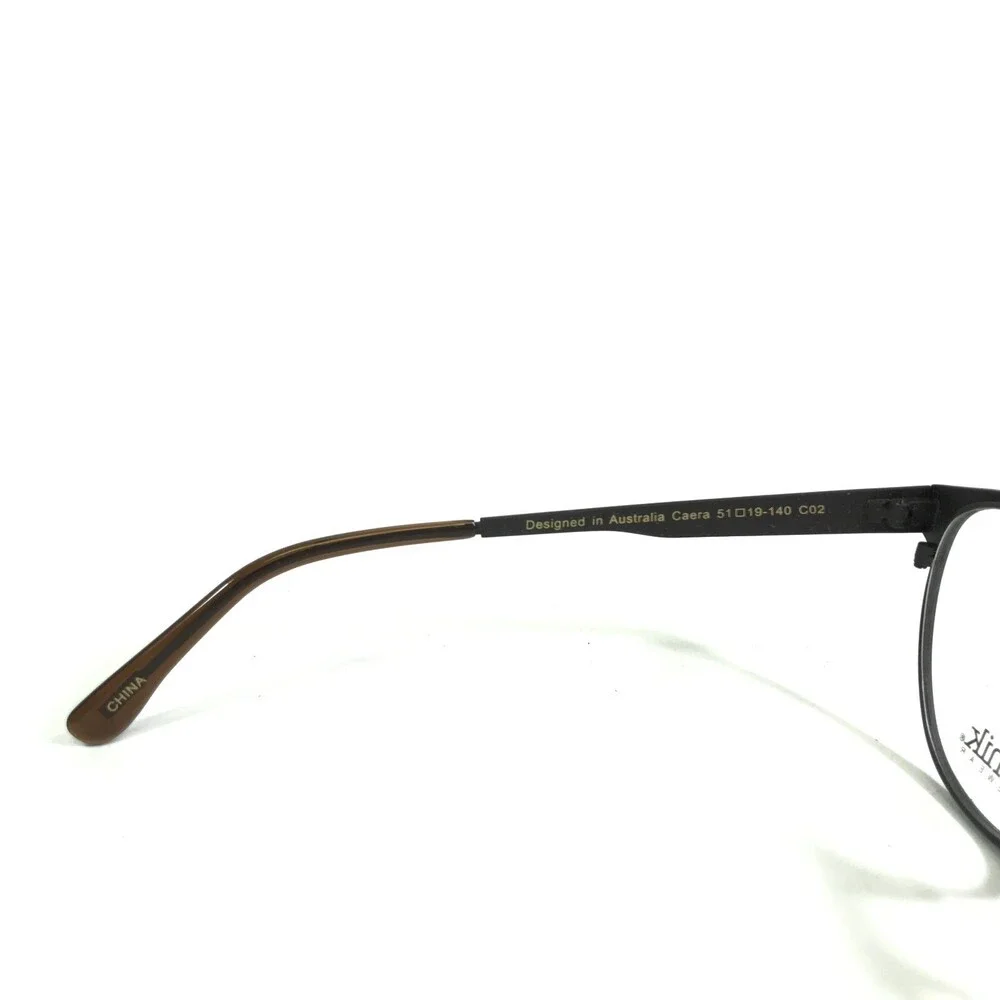 Iconik Eyeglasses Frames Caera C02 Brown Round Full Rim 51-19-140